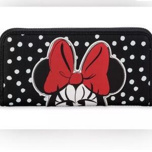 Loungefly Black and Red Minnie Mouse Polka Dot Wallet Disney Parks